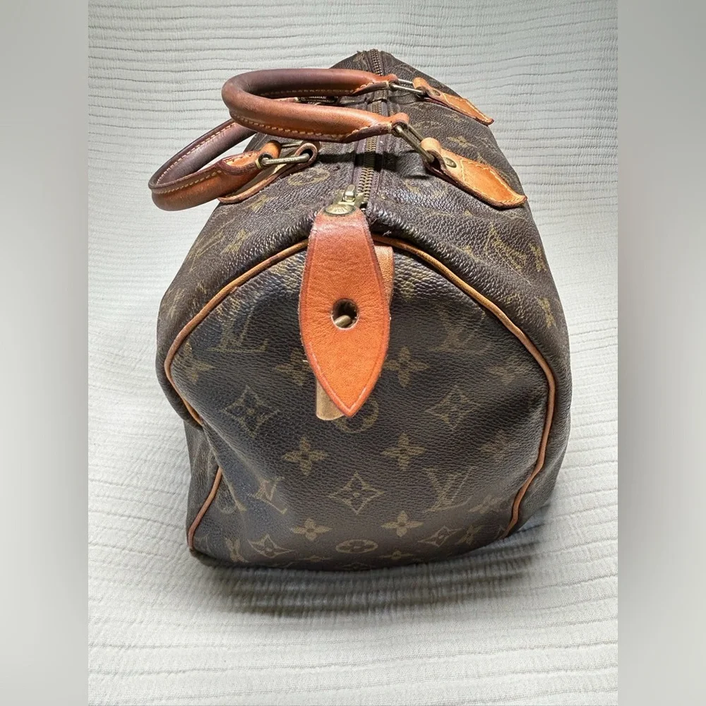 Louis Vuitton Speedy 30 Vintage 90’s Y2K Coated Canvas Purse Bag Large Patina - Picture 5 of 16